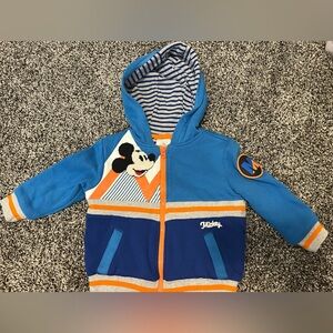 mickey Mouse Blue and Orange Kids Hoodie